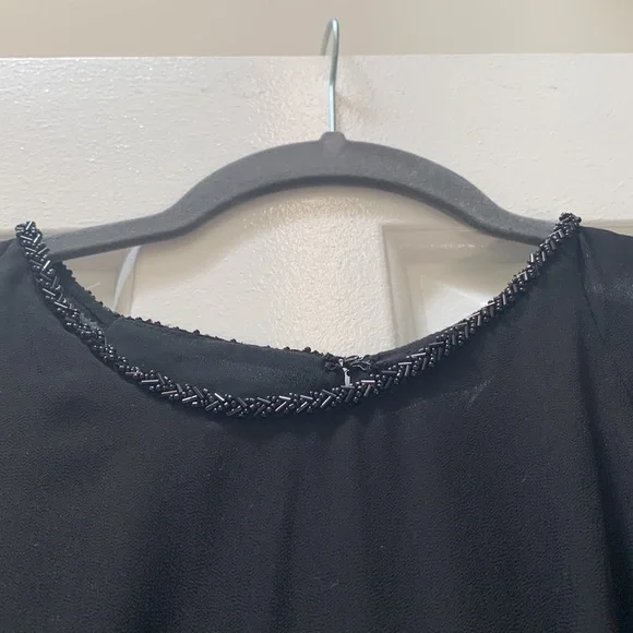 Black Dress with Beaded Neckline - Picture 3 of 4